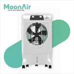 MoonAir Plastic Crystal 95 L Desert Air Cooler For Home, 5 Fin Power Flow Blade With Auto Swing, 4-Way Air Deflection and Powerful Air Throw With High-Density Honeycomb pads, Air Cooler, Desert Air Cooler, Air Cooler For Home; White