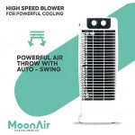 MoonAir Haffy 90-degree oscillation, cooler fan, 3-Speed rotary switch control, High speed motor gives high air thrust at 2100 RPM