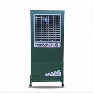 MoonAir GI Sheet (Metal) Winter 70 L Metal Air Cooler For Home, 5 Fin Climatizer Hi-efficiency Blade With Auto Swing, 4-Way Air Deflection, Duel pump for extra cooling, and Powerful Air Throw With High-Density Honeycomb pads, Air Cooler, Metal Air Cooler, Air Cooler For Home; Royal Green