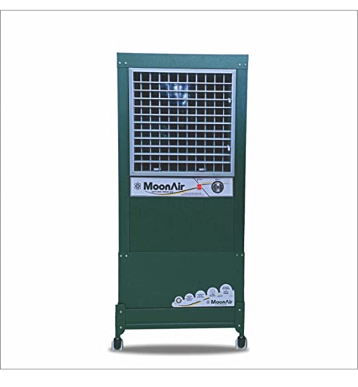 MoonAir GI Sheet (Metal) Winter 70 L Metal Air Cooler For Home, 5 Fin Climatizer Hi-efficiency Blade With Auto Swing, 4-Way Air Deflection, Duel pump for extra cooling, and Powerful Air Throw With High-Density Honeycomb pads, Air Cooler, Metal Air Cooler, Air Cooler For Home; Royal Green