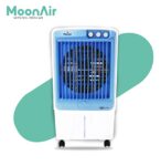 MoonAir Plastic Kohinoor 70 L Desert Air Cooler For Home, 5 Fin Blade Metal Blade With Auto Swing, 4-Way Air Deflection and Powerful Air Throw With High-Density Honeycomb pads, Air Cooler, Desert Air Cooler, Air Cooler For Home; Blue & White