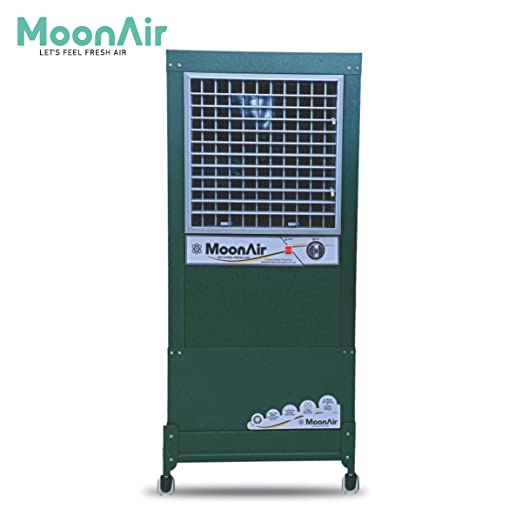 MoonAir GI Sheet (Metal) Fortune 65 L Metal Air Cooler For Home, 5 Fin Climatizer Hi-efficiency Blade With Auto Swing, 4-Way Air Deflection and Powerful Air Throw With High-Density Honeycomb pads, Air Cooler, Metal Air Cooler, Air Cooler For Home; Royal Green