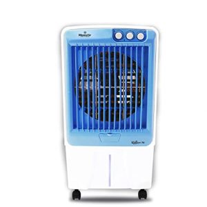 MoonAir Plastic Kohinoor 70 L Desert Air Cooler For Home, 5 Fin Blade Metal Blade With Auto Swing, 4-Way Air Deflection and Powerful Air Throw With High-Density Honeycomb pads, Air Cooler, Desert Air Cooler, Air Cooler For Home; Blue & White