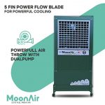 MoonAir GI Sheet (Metal) Winter 70 L Metal Air Cooler For Home, 5 Fin Climatizer Hi-efficiency Blade With Auto Swing, 4-Way Air Deflection, Duel pump for extra cooling, and Powerful Air Throw With High-Density Honeycomb pads, Air Cooler, Metal Air Cooler, Air Cooler For Home; Royal Green