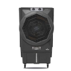 MoonAir Plastic Cyclone 110 L Commercial Cooler For Home, Metal Blade Hi-efficiency For Powerful With Auto Swing, 4-Way Air Deflection and Powerful Air Throw With High-Density Honeycomb pads, Air Cooler, Commercial Cooler, Commercial Air Cooler, Commercial Water Cooler; Premium Black