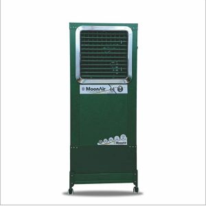 MoonAir GI Sheet (Metal) Storm 100 L Metal Air Cooler For Home, 18" EXHAUST With Auto Swing, 4-Way Air Deflection and Powerful Air Throw With High-Density Honeycomb pads, Air Cooler, Metal Air Cooler, Air Cooler For Home; Royal Green