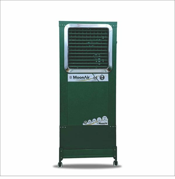 MoonAir GI Sheet (Metal) Storm 100 L Metal Air Cooler For Home, 18" EXHAUST With Auto Swing, 4-Way Air Deflection and Powerful Air Throw With High-Density Honeycomb pads, Air Cooler, Metal Air Cooler, Air Cooler For Home; Royal Green