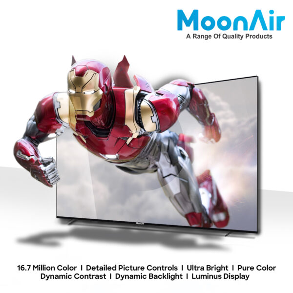 MoonAir 109 cm (43 inches) Full HD Smart Android LED TV with Dolby Audio, Hands-free voice control ULTRASLIM 43SB (Black) (2023 Model) | Smart LED TV 43 Inch