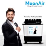 MoonAir 8.5 Kg Semi-Automatic Top Loading Washing Machine (8511, Black & White | MultiMotion Washing Machine)