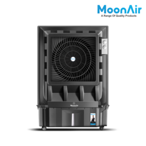 MoonAir Plastic Mahaveer 125 L Commercial Cooler For Home, Hi-efficiency For Powerful With Auto Swing, 4-Way Air Deflection and Powerful Air Throw With High-Density Honeycomb pads, Air Cooler, Commercial Cooler, Commercial Air Cooler, Commercial Water Cooler; Premium Black